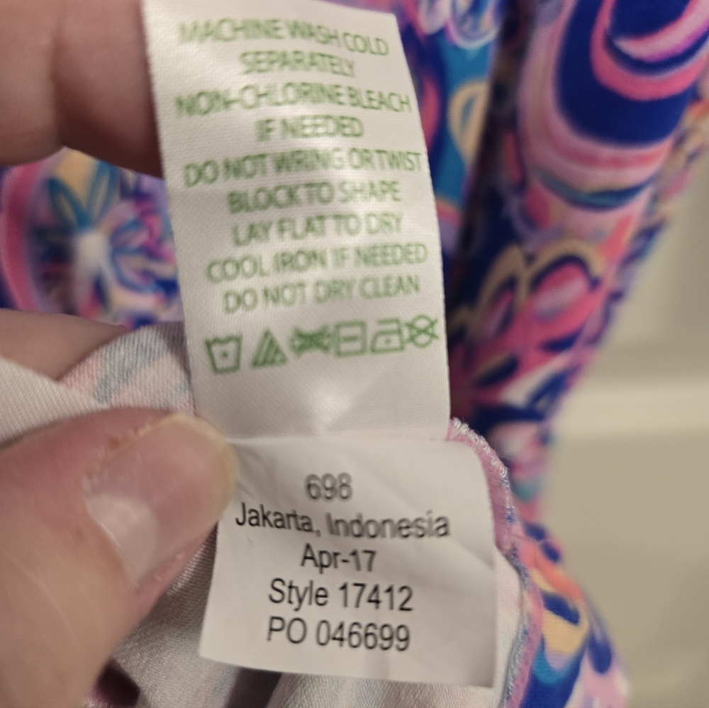Lilly Pulitzer Size XL Sophie Dress 50+ UPF. Blue Current Drop Me A Line ❤️ EEUC - Picture 11 of 12